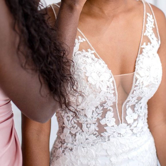 Pronovias Beaded Designer Wedding Dress - Picture 3 of 5